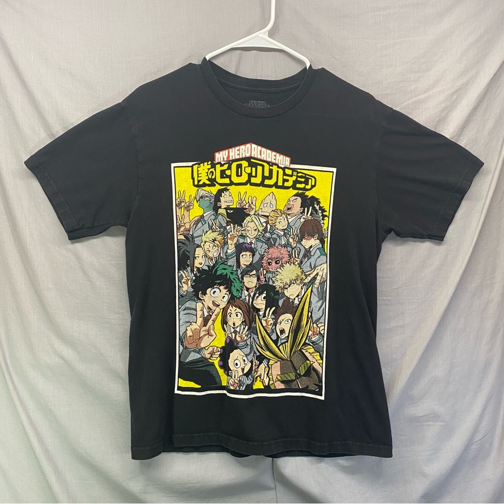 My Hero Academy Graphic Print T- Shirt 100% Cotton Black Men Size | M
